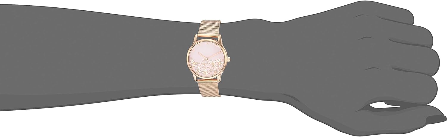Nine West Women's Rose Gold-Tone Mesh Bracelet Watch, NW/2428FLRG image 5