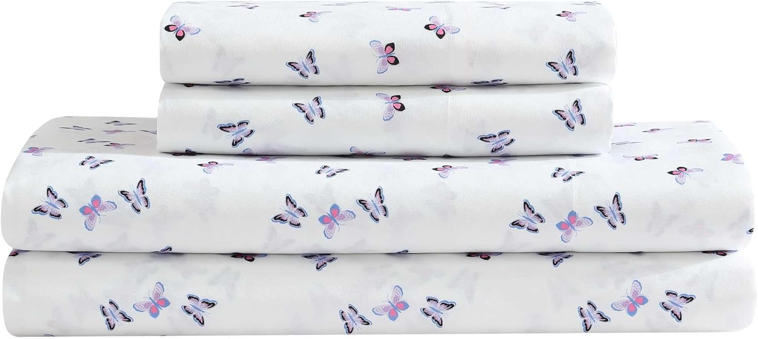 Betsey Johnson - Comforter Set, Super Soft Bedding with Matching Sham & Sheets, Includes Bonus Pillowcase & Reversible Plush Throw (Ombre Purple, Full) image 6