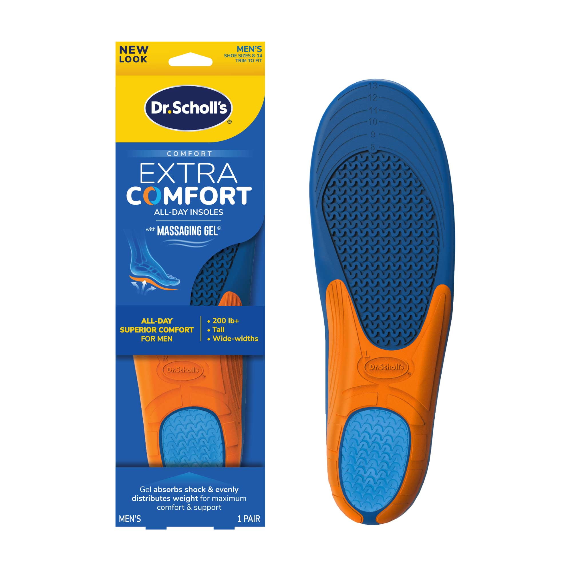 Dr. Scholl's® Extra Comfort All-Day Insoles with Gel, Trim to Fit , Mens Shoe Sizes 8-14, 1 Pair image 1