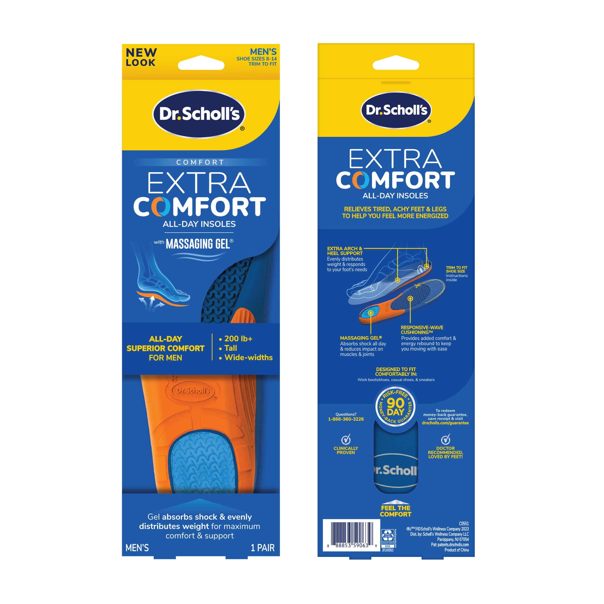 Dr. Scholl's® Extra Comfort All-Day Insoles with Gel, Trim to Fit , Mens Shoe Sizes 8-14, 1 Pair image 2