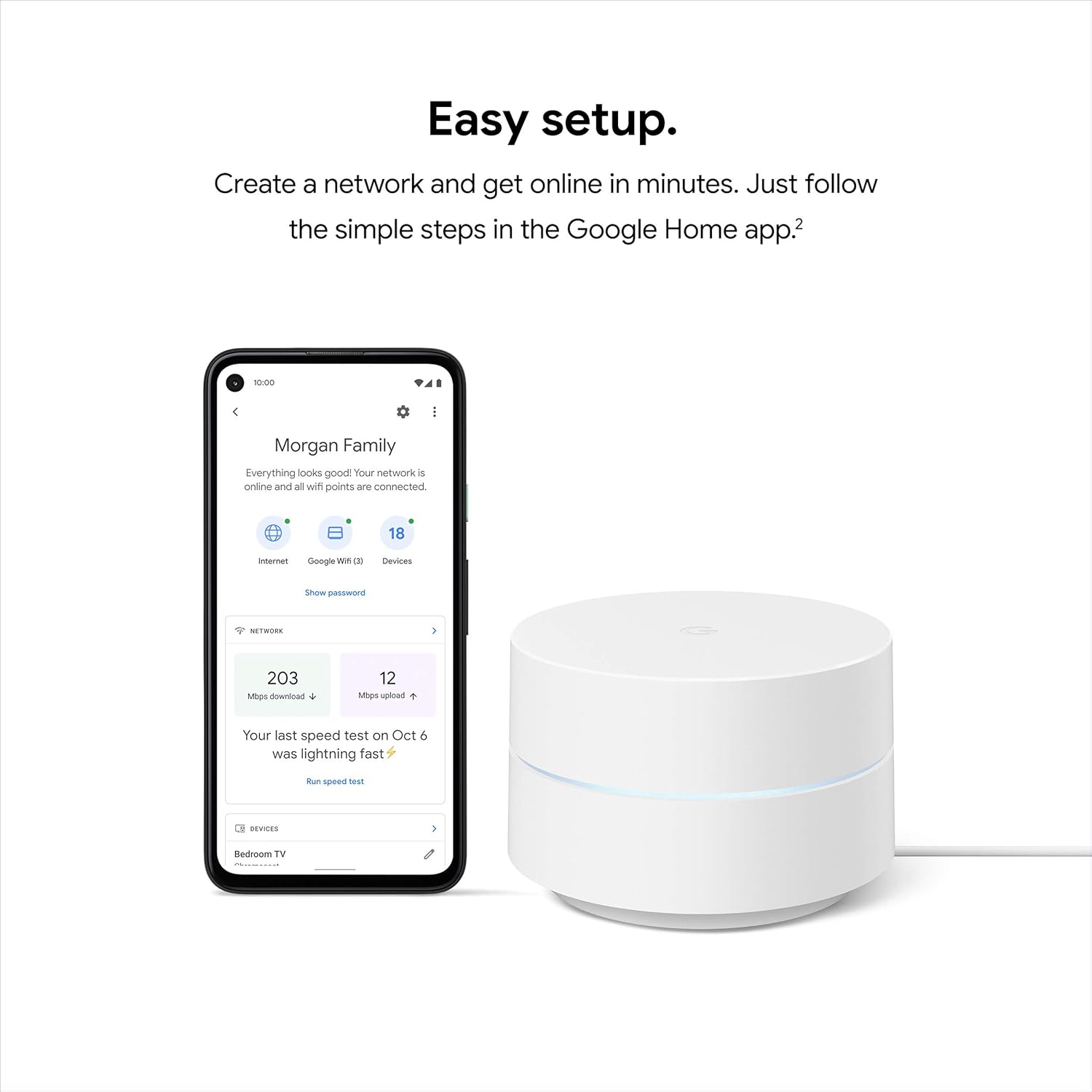 Google Wifi - AC1200 - Mesh WiFi System - Wifi Router - 1500 Sq Ft Coverage - 1 pack image 5