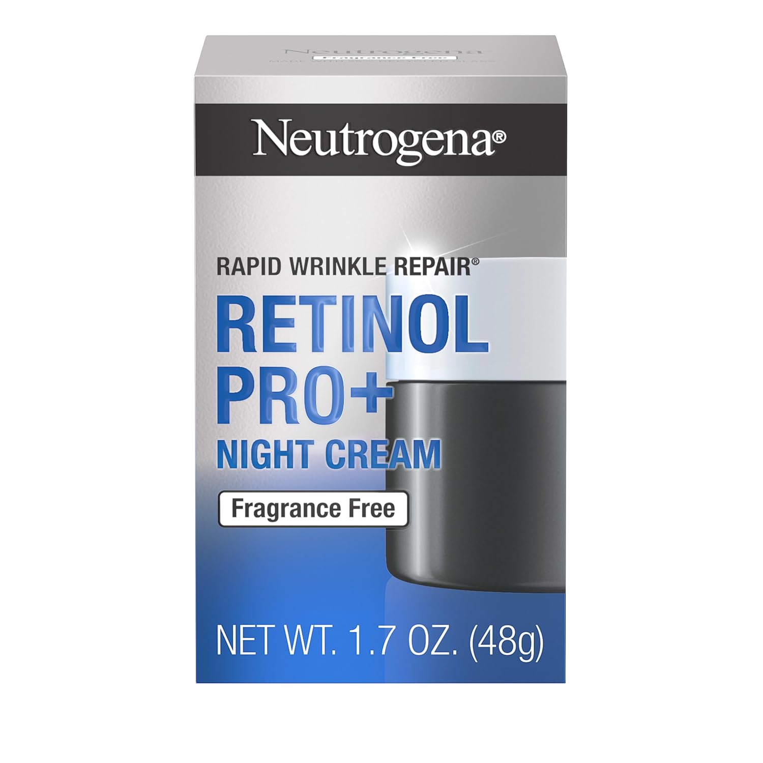 Neutrogena Retinol Pro+ Anti-Wrinkle Night Moisturizer, Rapid Wrinkle Repair, Anti-Aging Face & Neck Cream, Formulated without fragrance, parabens, dyes, & phthalates, Retinol, 1.7 oz image 1