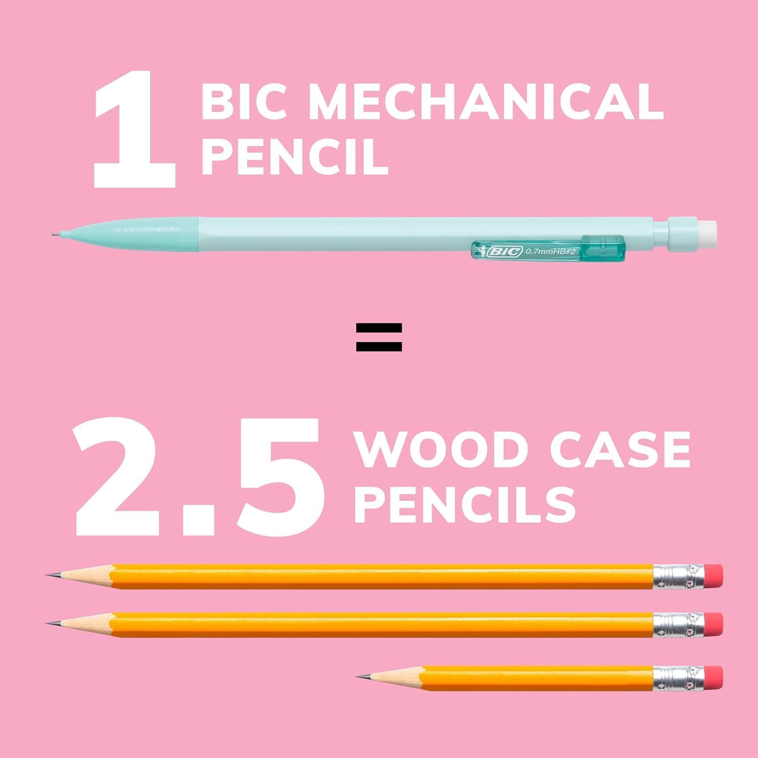 BIC Xtra-Smooth Pastel Mechanical Pencils with Erasers, Medium Point (0.7mm), 40-Count Pack, Bulk Mechanical Pencils for School or Office Supplies image 7