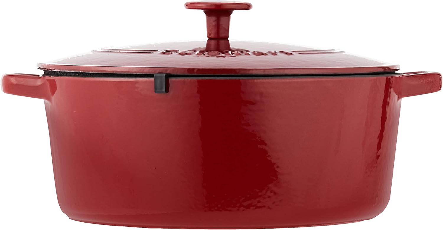 Cuisinart Chef's Classic Enameled Cast Iron Round Covered Casserole (Cardinal Red, 7- Quart) image 2