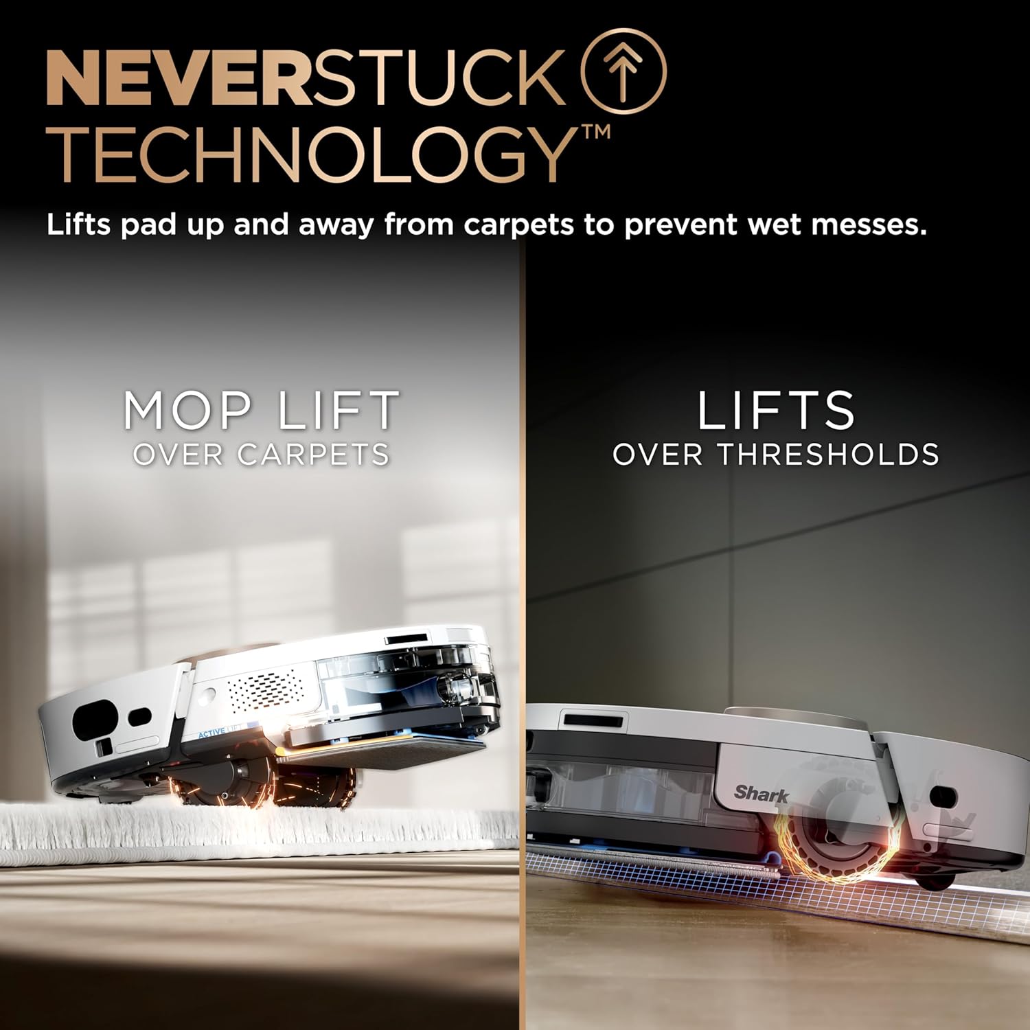 Shark Robot Vacuum & Mop Combo, PowerDetect NeverTouch Pro,Self-Emptying,Self-Refill with Self-Clean Pad Wash & Dry, 60-Day Debris Capacity,30-Day Refill Tank, 5PowerDetect Technologies,White,AV2800ZE image 6