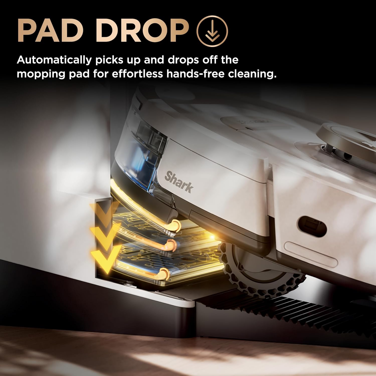 Shark Robot Vacuum & Mop Combo, PowerDetect NeverTouch Pro,Self-Emptying,Self-Refill with Self-Clean Pad Wash & Dry, 60-Day Debris Capacity,30-Day Refill Tank, 5PowerDetect Technologies,White,AV2800ZE image 10