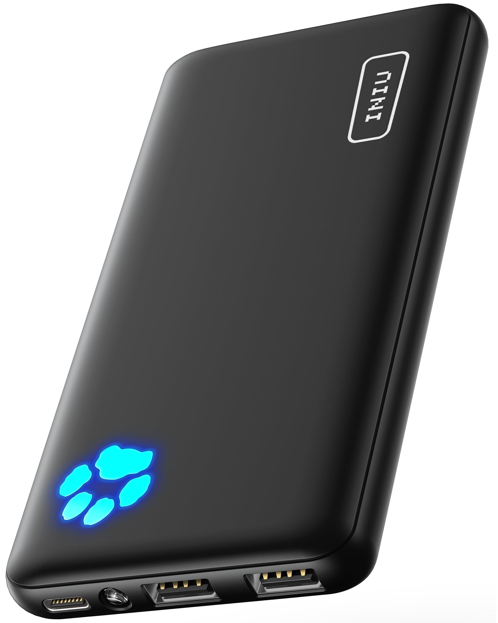 INIU 10000mAh Power Bank, Slimmest 15W Portable Charger Compatible with iPhone & Samsung, High-Speed Charging Battery Pack, USB-C Cables, Black image 1