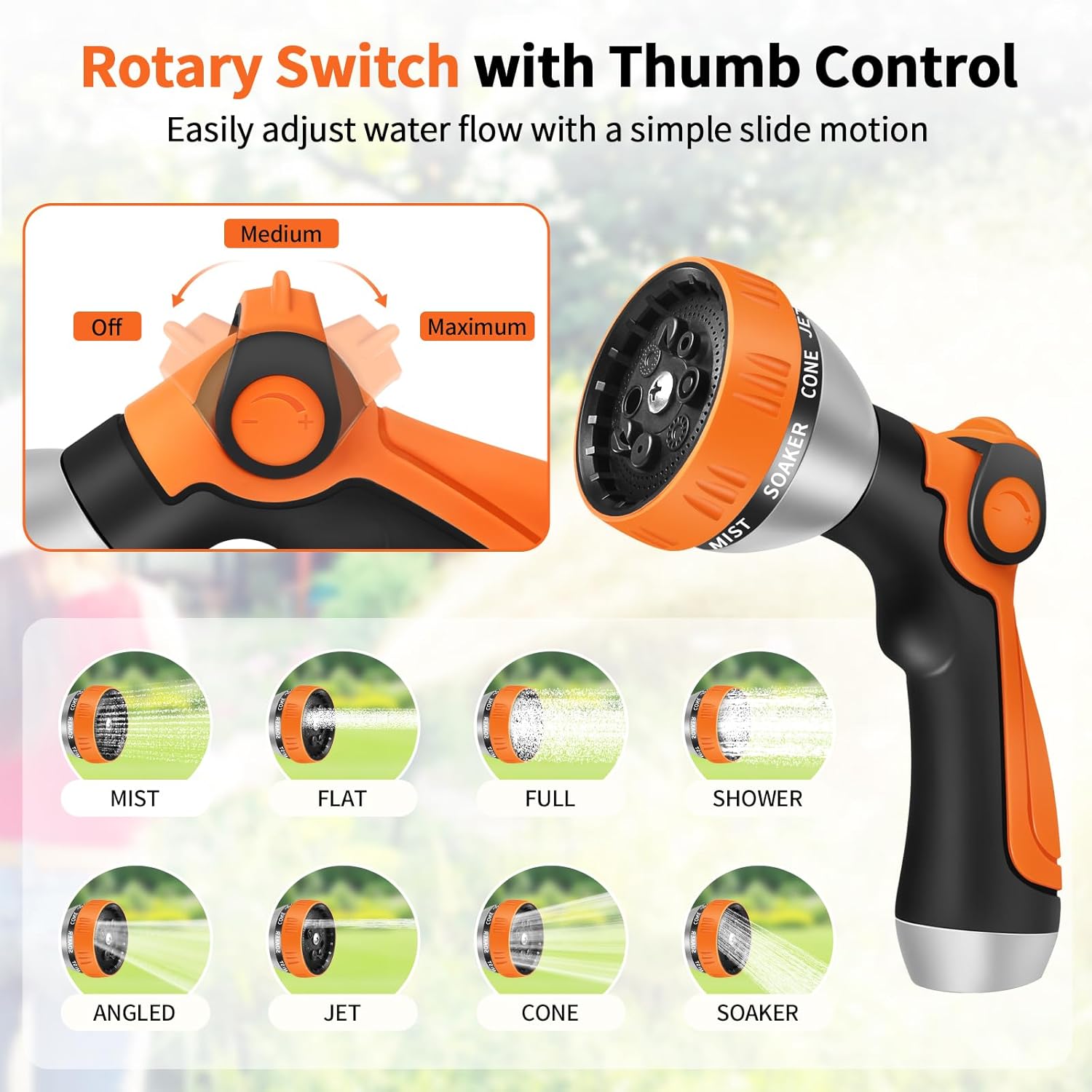 GOXAWEE Retractable Garden Hose Reel, 1/2" x 100 ft Upgraded UV Resistant Water Hose Reel Wall Mounted, Any Length Lock, Automatic Rewind, 180°Swivel Metal Bracket, Orange image 7
