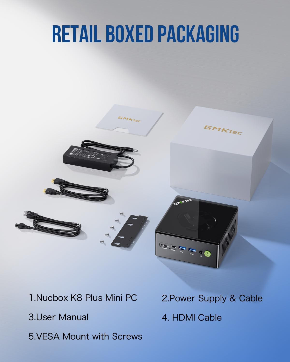 GMKtec Gaming Mini PC K8 Plus AMD Ryzen 7 8845HS(8C/16T, up to 5.1GHz) 32GB DDR5 RAM 1TB SSD, Desktop Computer Dual NIC 2.5G, HDMI 2.1, USB4 image 9