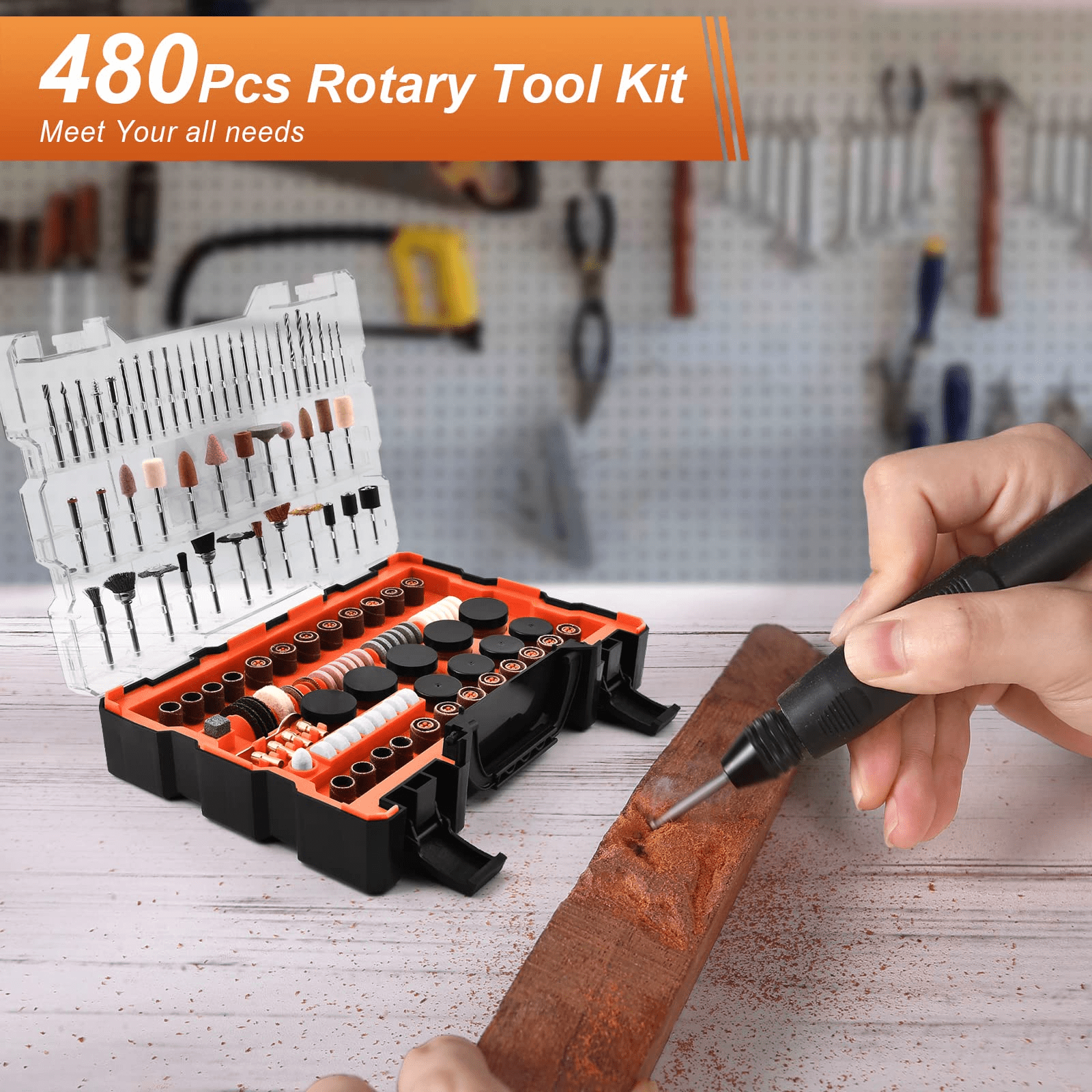 GOXAWEE 480Pcs Rotary Tool Accessories Kit Compatible with Dremel image 4