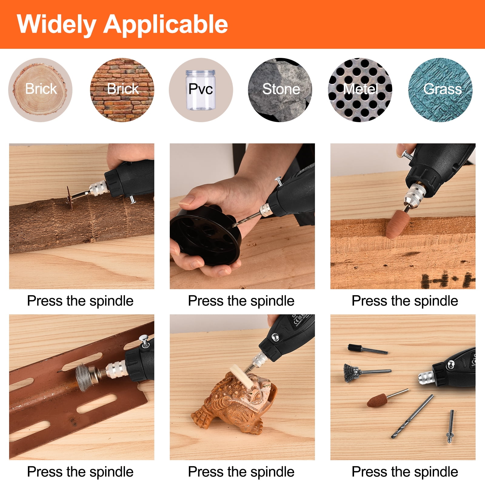 GOXAWEE 18W Mini Corded Rotary Tool with 115 Pcs Accessories for DREMEL image 5