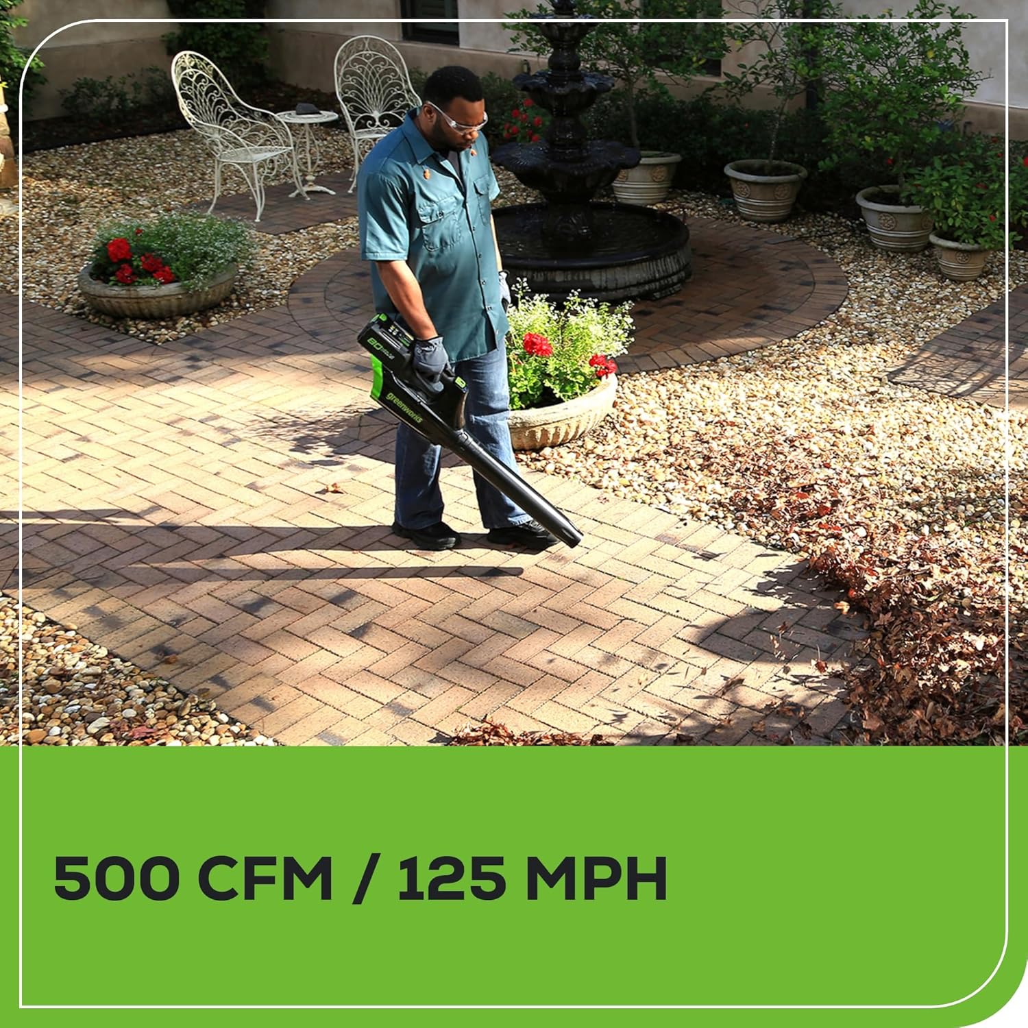 Greenworks 80V 21” Brushless (Push) Cordless Electric Lawn Mower + (500 CFM) Axial Leaf Blower (75+ Compatible Tools), (2) 2.0Ah Batteries and 30 Minute Rapid Charger image 9