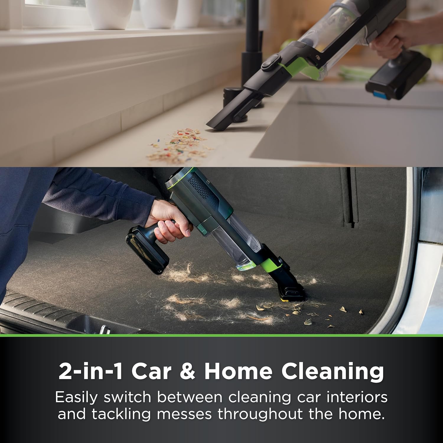 Shark PowerBoost Cordless 2-in-1 Car/Home Handheld PowerVac, Powerful Suction, 40 Minute Runtime, Portable, 3 Cleaning Modes, LED Screen, Furfins Tool, Duster Crevice Tool, Charcoal, BH102 image 2