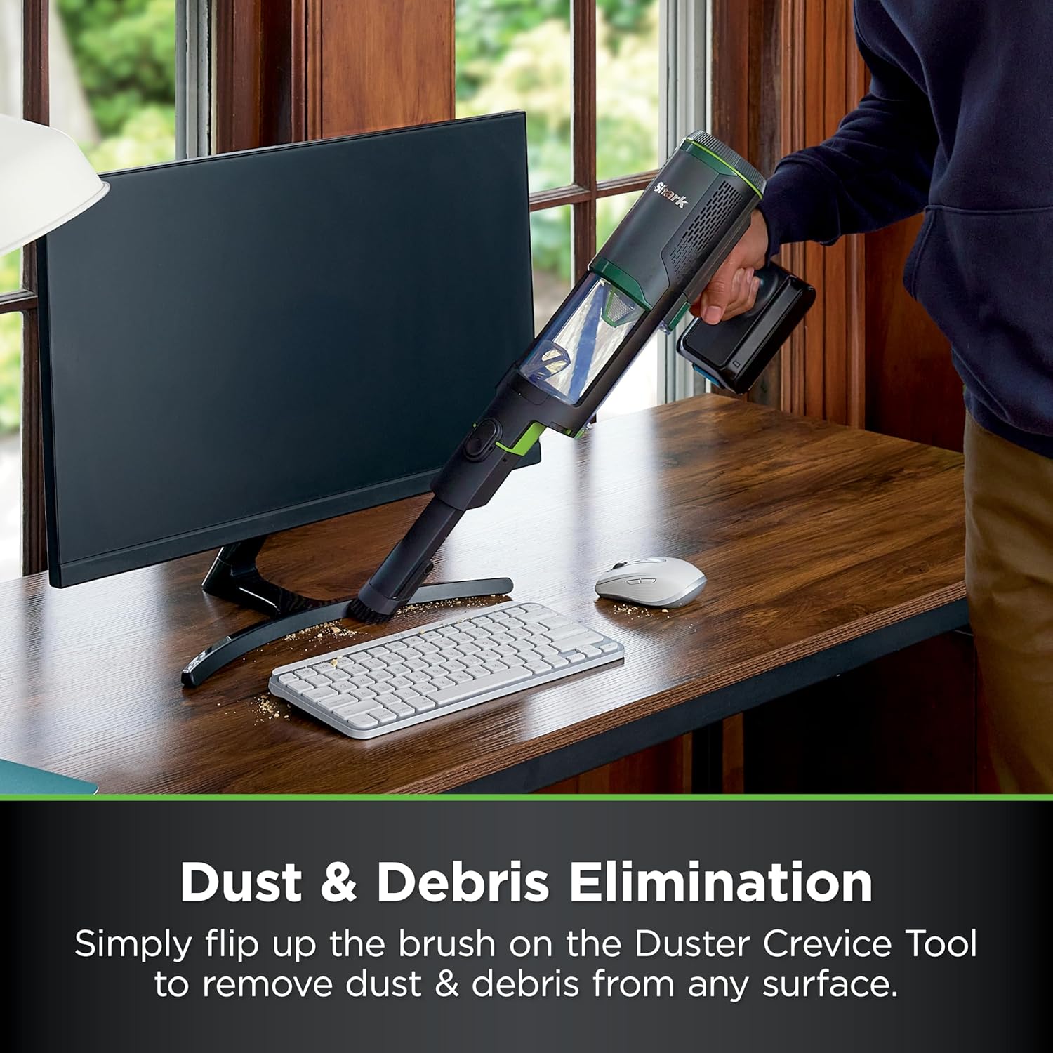 Shark PowerBoost Cordless 2-in-1 Car/Home Handheld PowerVac, Powerful Suction, 40 Minute Runtime, Portable, 3 Cleaning Modes, LED Screen, Furfins Tool, Duster Crevice Tool, Charcoal, BH102 image 8