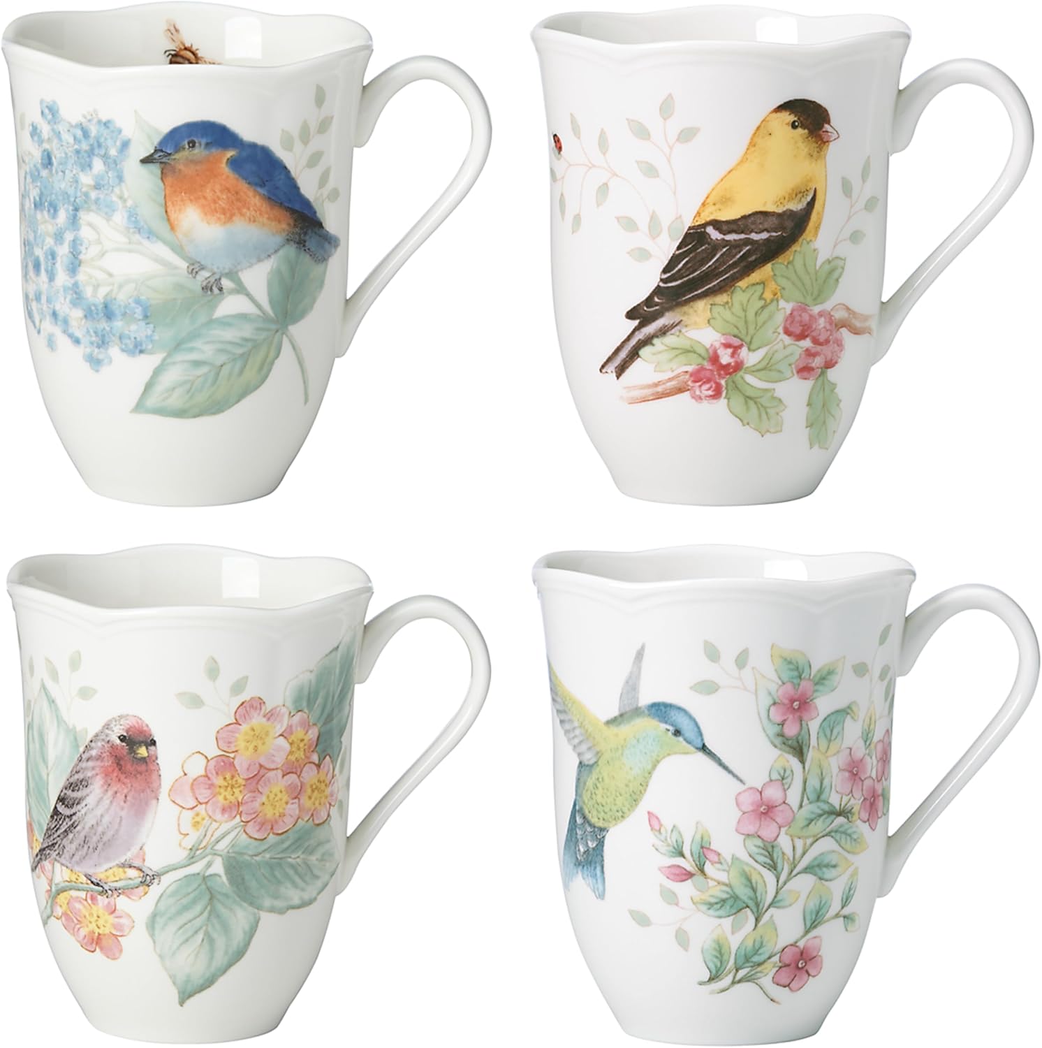 Lenox Butterfly Meadow Flutter Porcelain Mugs, Set of 4, Multicolor image 1
