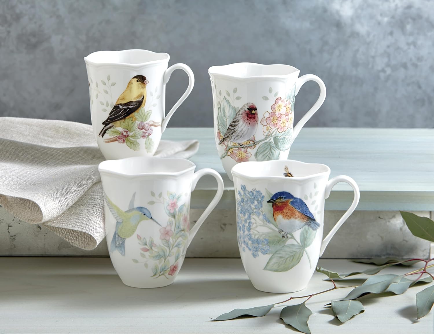 Lenox Butterfly Meadow Flutter Porcelain Mugs, Set of 4, Multicolor image 3