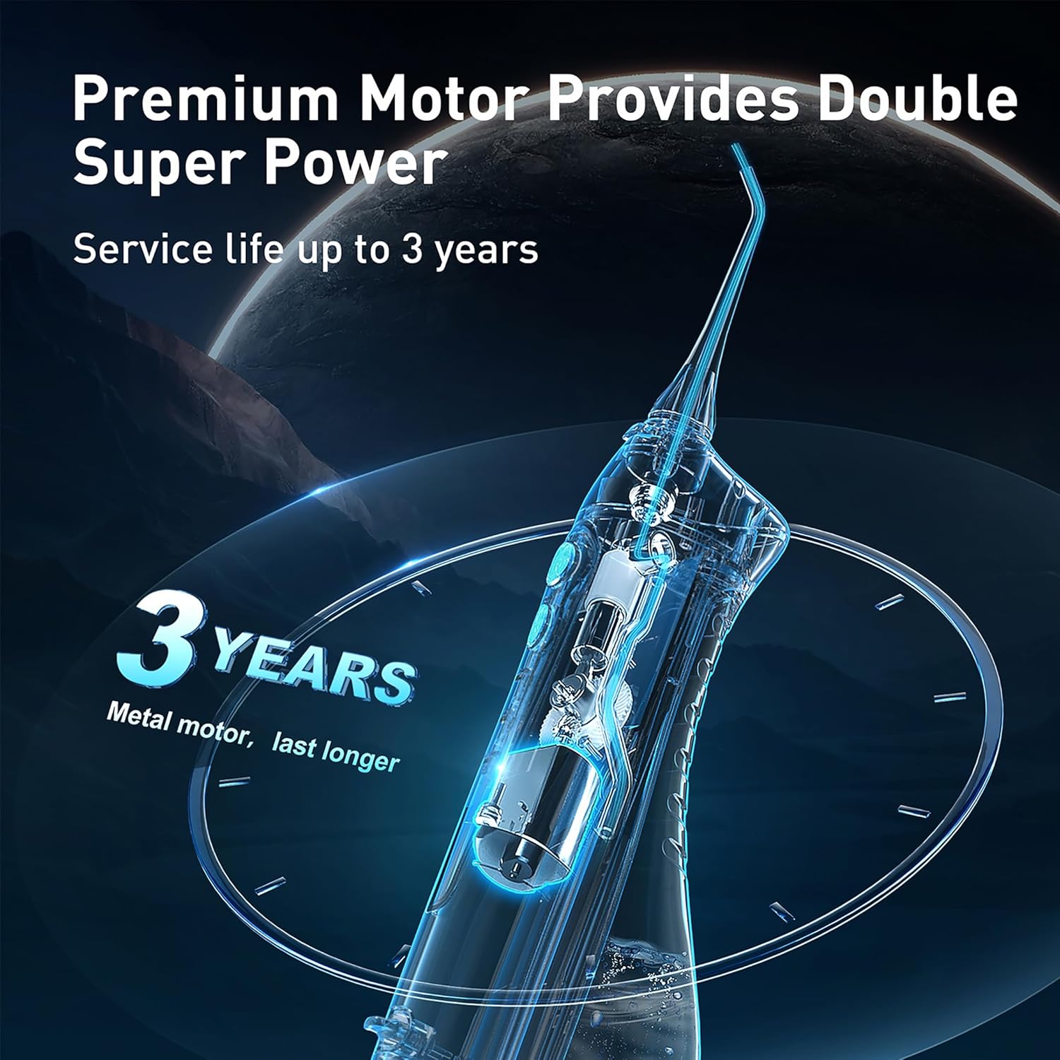 COSLUS Water Dental Flosser Teeth Pick: Portable Cordless Oral Irrigator 300ML Rechargeable Travel Irrigation Cleaner IPX7 Waterproof Electric Flossing Machine for Teeth Cleaning C20(F5020E) image 7