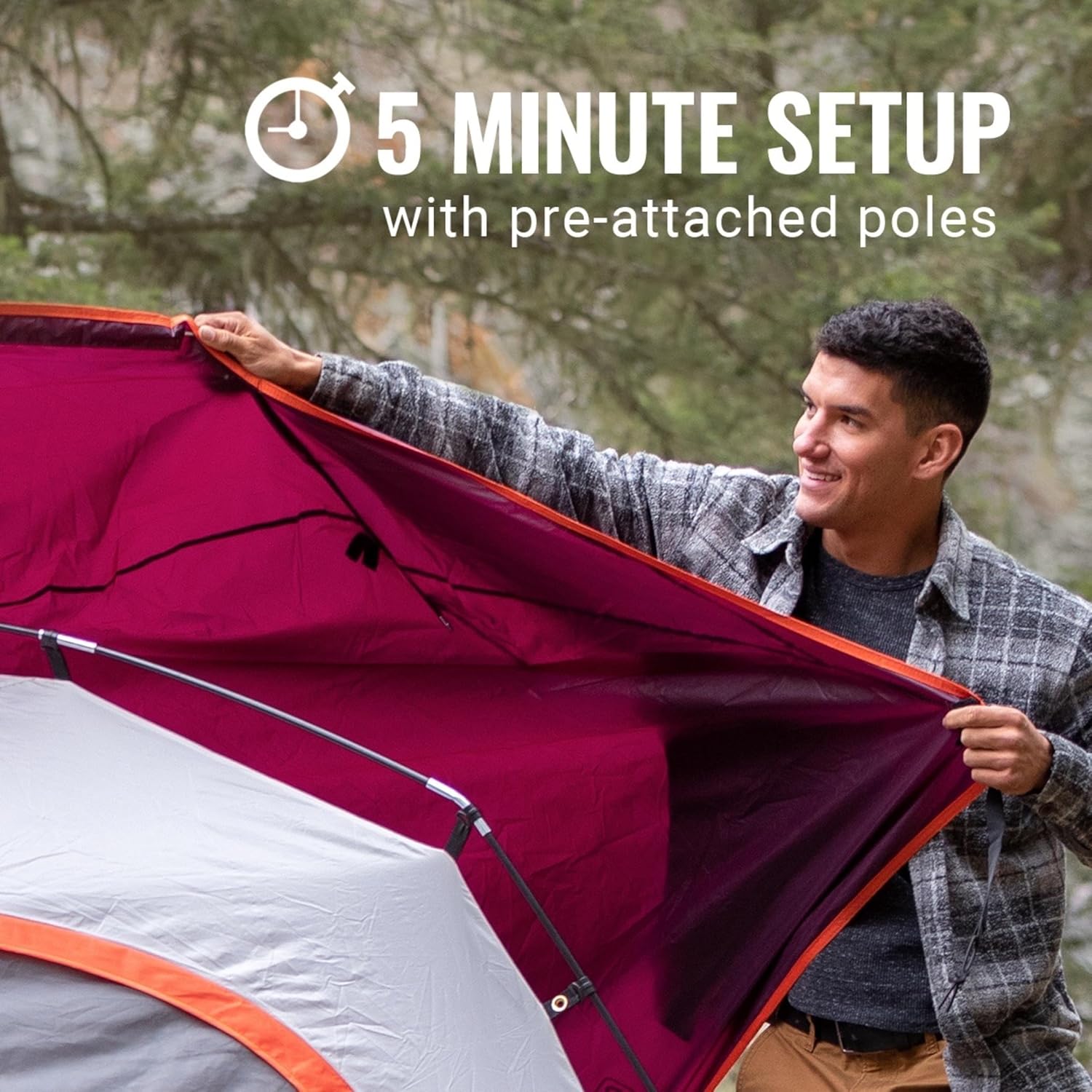 Coleman Skydome Tent with 5 Minute Setup, 2/4/6/8 Person Weatherproof Tent with Rainfly & Carry Bag, 20% More Headroom Than Traditional Canopies image 3