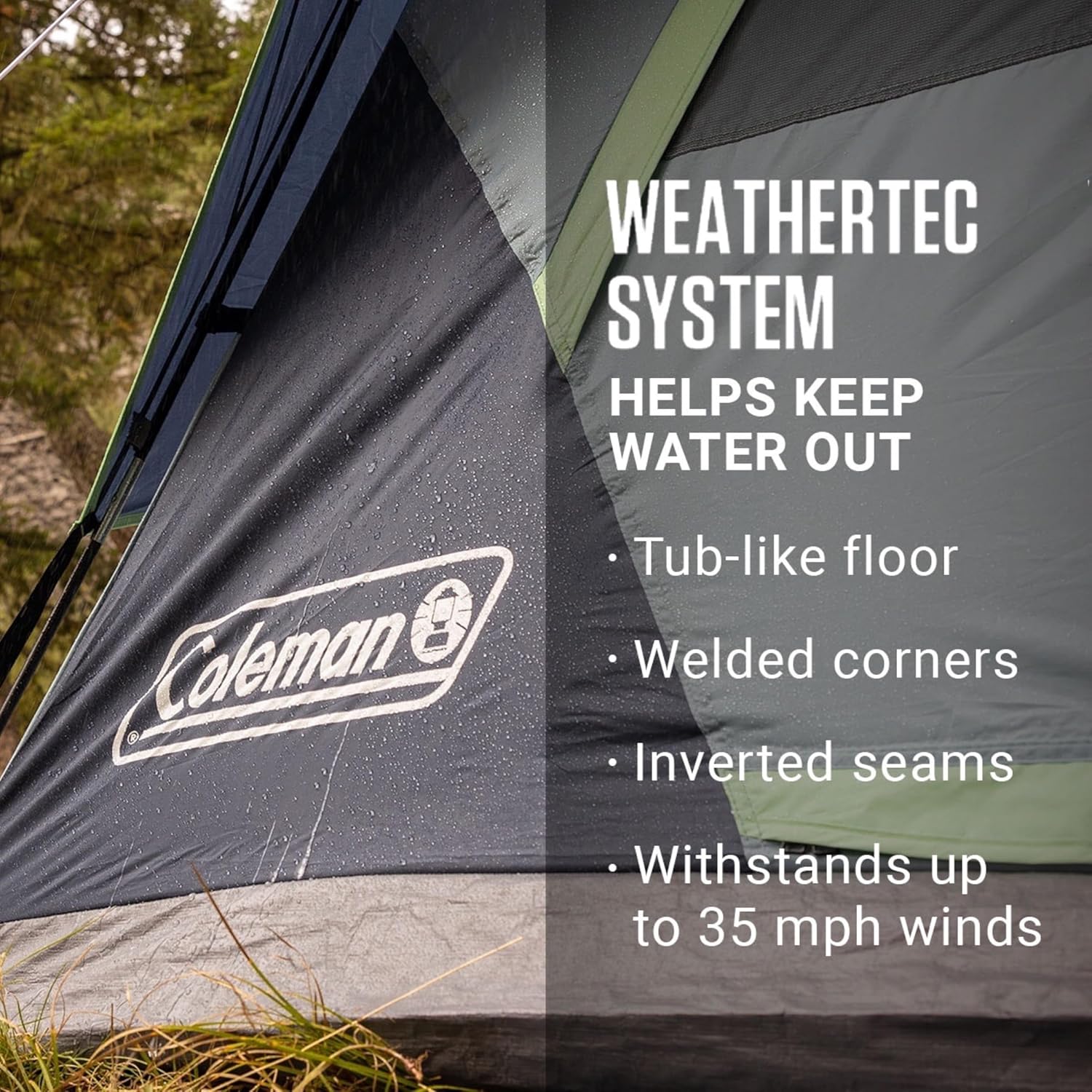 Coleman Skydome Tent with 5 Minute Setup, 2/4/6/8 Person Weatherproof Tent with Rainfly & Carry Bag, 20% More Headroom Than Traditional Canopies image 5