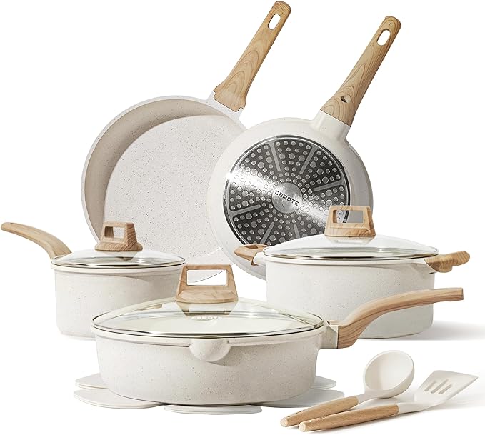 CAROTE 14 Pcs Pots and Pans Set Nonstick,Cookware Set Kitchen Cooking Set with Utensil and Pan Protectors image 1