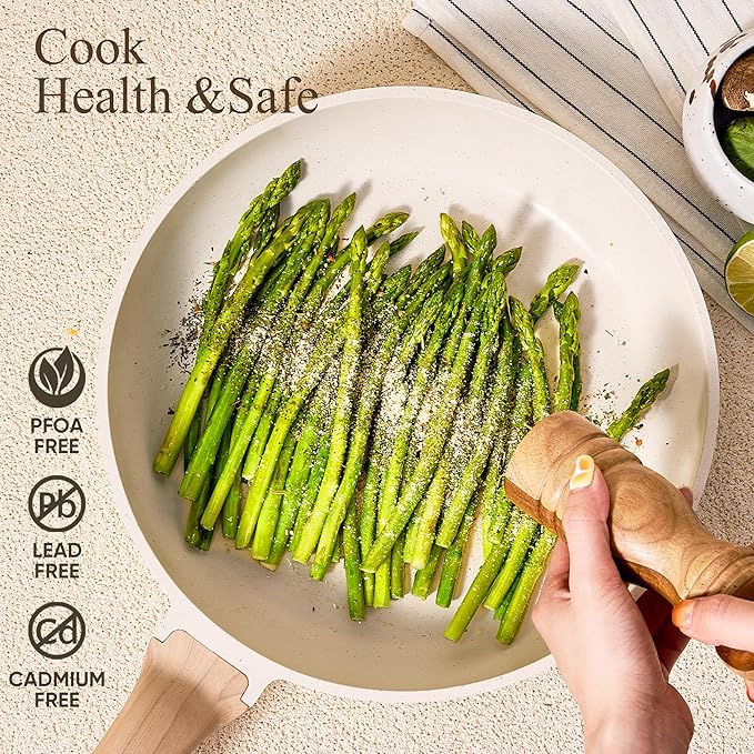 CAROTE 14 Pcs Pots and Pans Set Nonstick,Cookware Set Kitchen Cooking Set with Utensil and Pan Protectors image 4