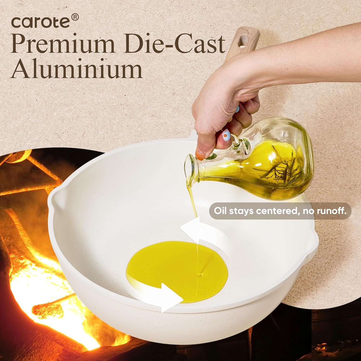 CAROTE 14 Pcs Pots and Pans Set Nonstick,Cookware Set Kitchen Cooking Set with Utensil and Pan Protectors image 6