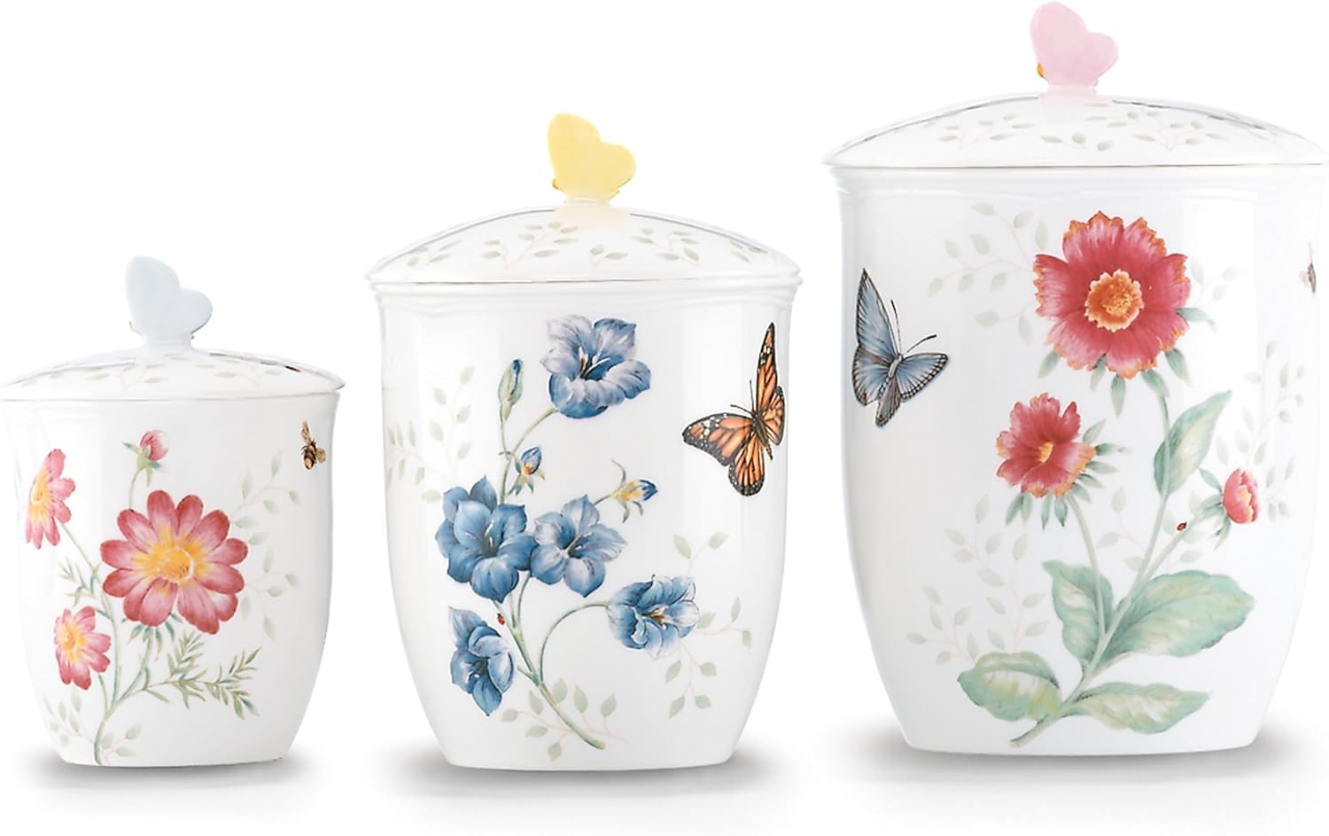 Lenox Butterfly Meadow 3-Piece Canister Set, 6.60 LB, Multi image 1
