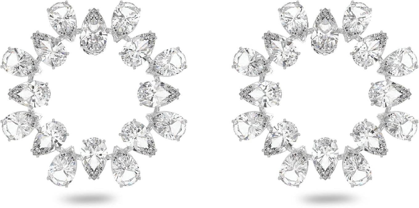 SWAROVSKI Matrix earrings, Circle, Clear, Rhodium Finish image 1