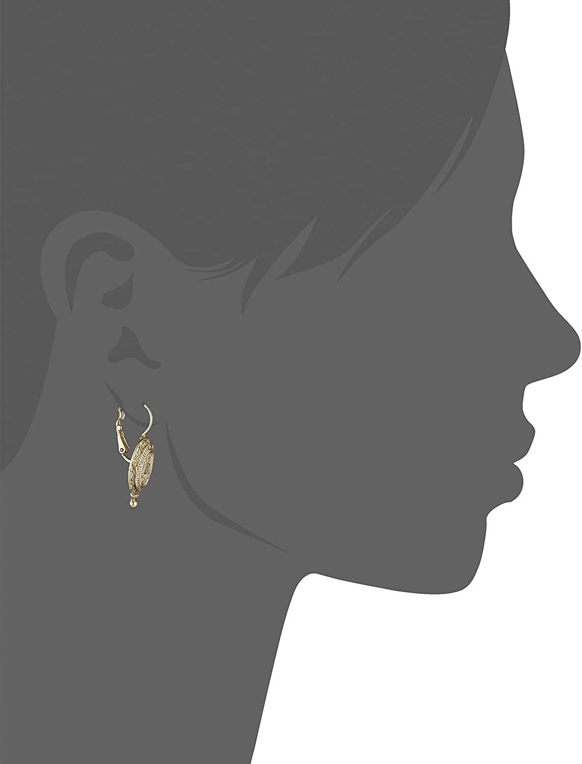 1928 Jewelry Baroque Insignia Oval Drop Earrings image 2
