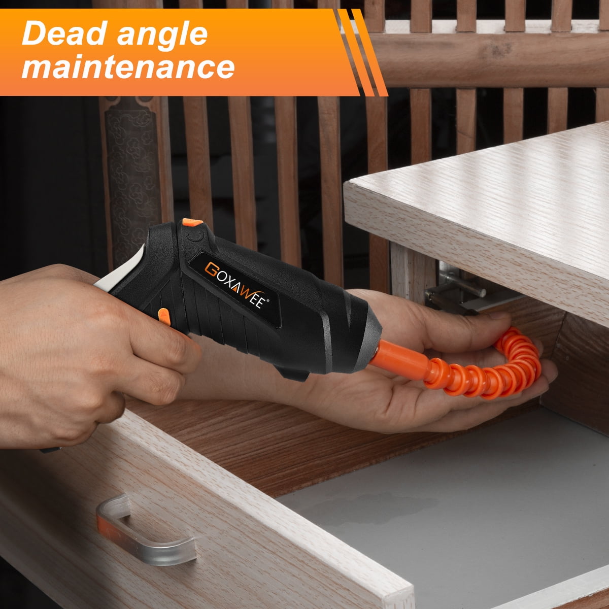 GOXAWEE Cordless Electric Screwdriver with Pivoting Handle, LED Light and 46pcs Bit Set, 3.7V, 2000mA image 8