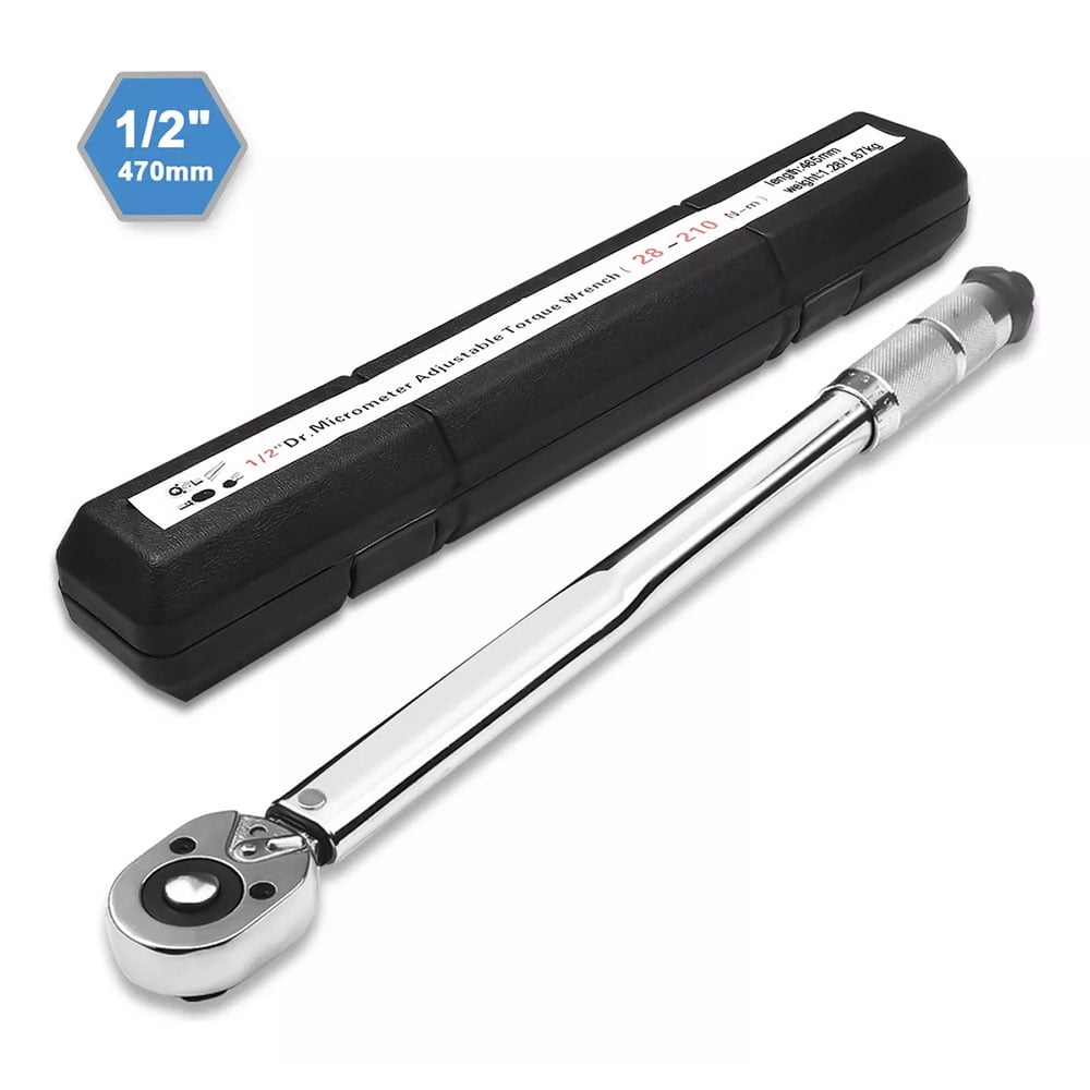 GOXAWEE 1/2-Inch Drive Click Torque Wrench, 24-Tooth Precision Dual-Direction Torque Wrench with Buckle, 20.6-154.9 ft.-lb/28-210 Nm, G5274B image 1