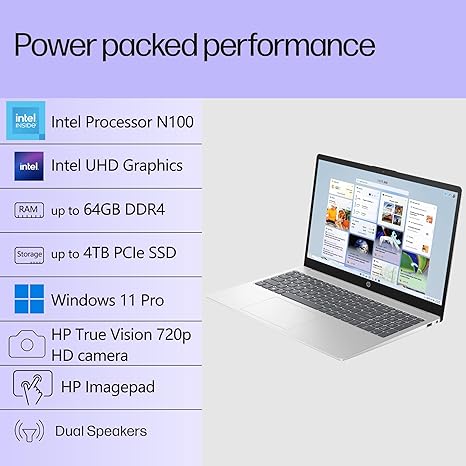 HP Laptop Computer 15.6" FHD for Student Home and Business, Intel 4-Core Processor (Beat i3-1115G4), 32GB DDR4 RAM, 1TB PCIe SSD, WiFi 6E, Bluetooth 5.3, Type-C, HDMI, Windows 11 Pro, BEF-ectoy image 2
