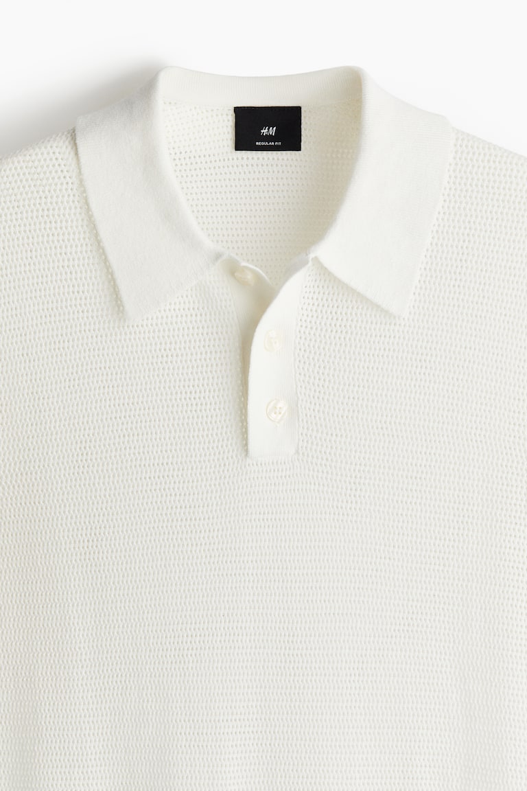 Regular-Fit Hole-Knit Polo Shirt image 7