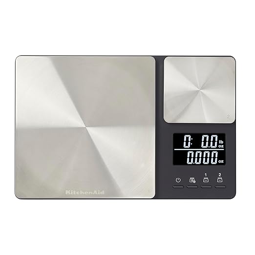 KitchenAid KQ909 Dual Platform Digital Kitchen and Food Scale, 11 pound capacity and Precision 16oz capacity, Black with Stainless Steel image 1