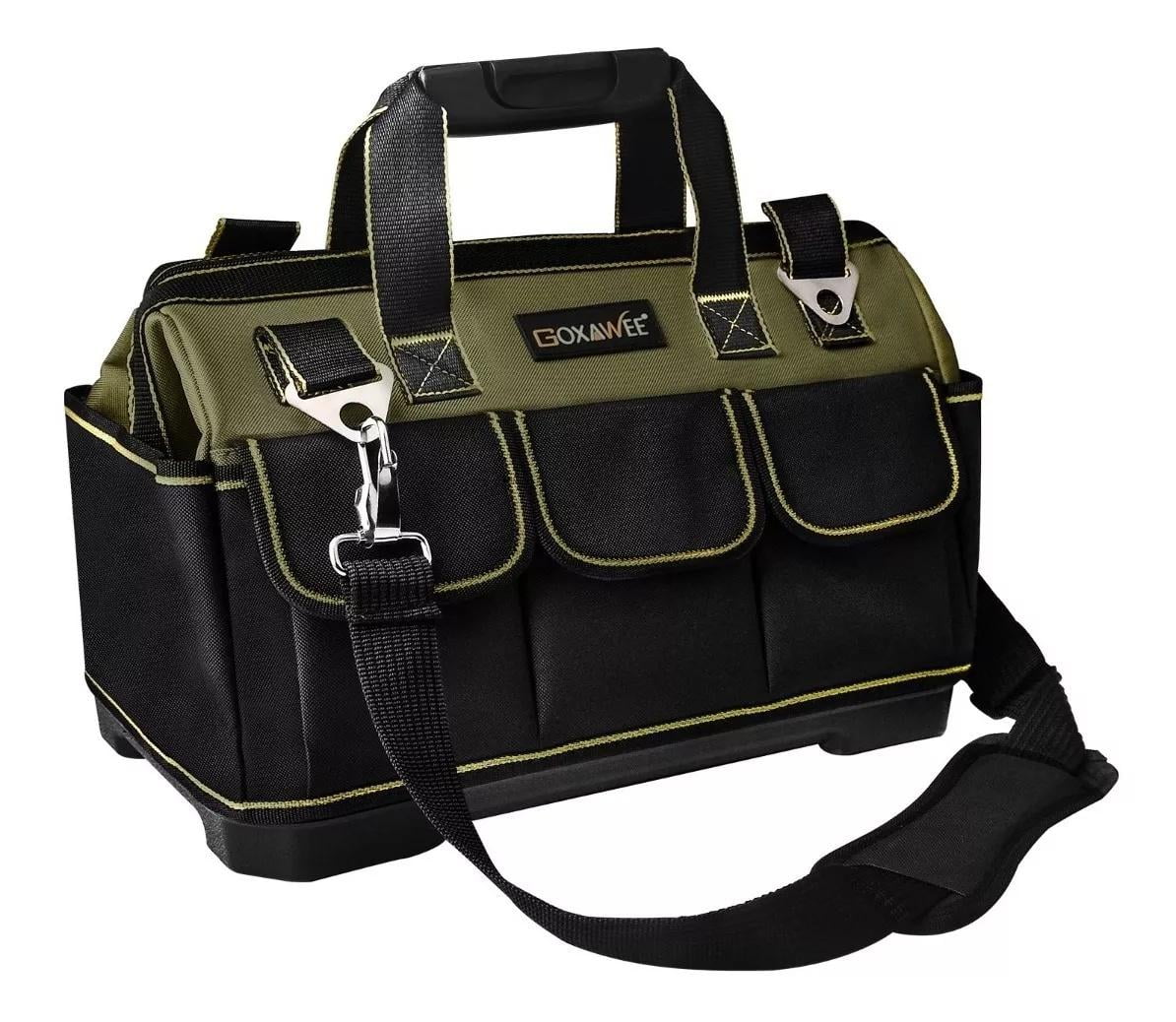 GOXAWEE 17-inch Tool Bag with 16 Pockets, Waterproof Oxford Canvas Hand Tool Storage Bag, Tool Kit Organizer Bag image 1