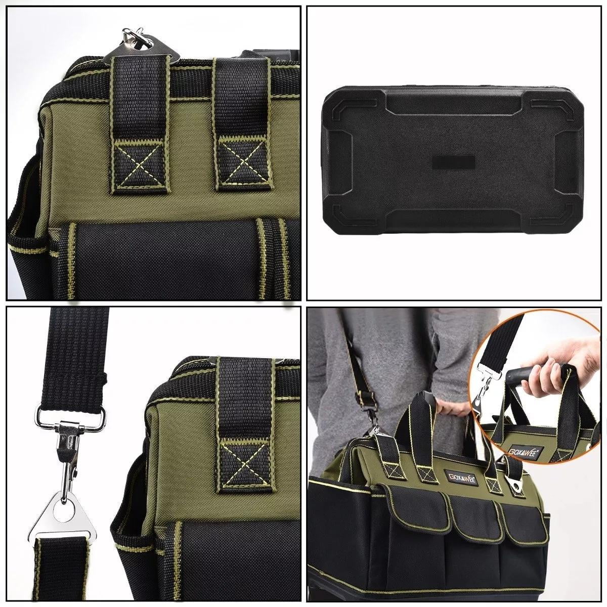 GOXAWEE 17-inch Tool Bag with 16 Pockets, Waterproof Oxford Canvas Hand Tool Storage Bag, Tool Kit Organizer Bag image 5