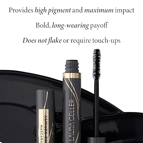 LAURA GELLER NEW YORK Always There Lengthening Mascara in Black - Defining, Curling, Buildable Formula Eye Makeup- Innovative Lengthening Brush - 1 count image 2