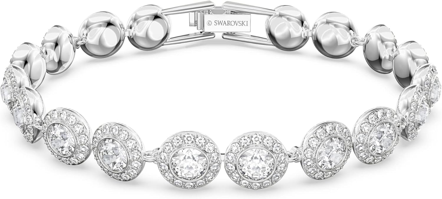 Swarovski Una Angelic Bracelet with White Crystals on a Rhodium Plated Setting image 1