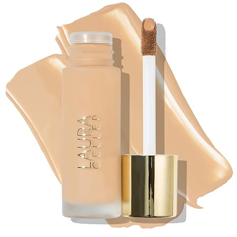  Click to see full view LAURA GELLER Double Take Liquid Foundation | Medium to Full Coverage, Natural Matte Finish, Medium image 1