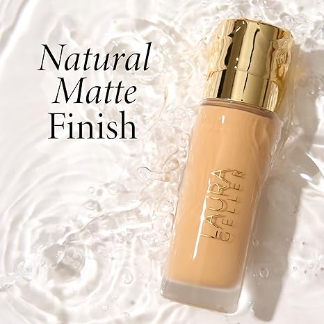  Click to see full view LAURA GELLER Double Take Liquid Foundation | Medium to Full Coverage, Natural Matte Finish, Medium image 3