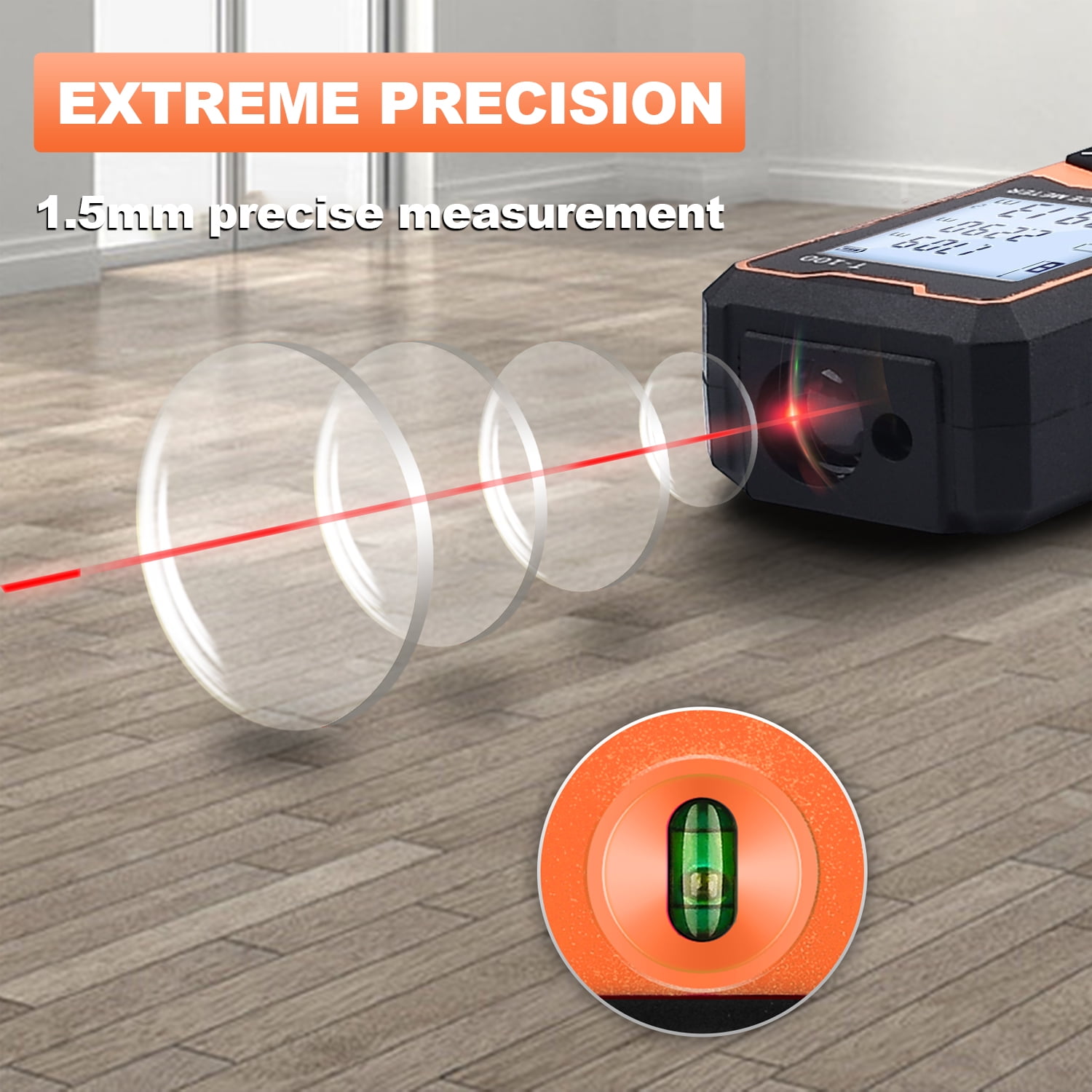 GOXAWEE Laser Measure, 328Ft Digital Laser Distance Meter with Bubble Levels image 6