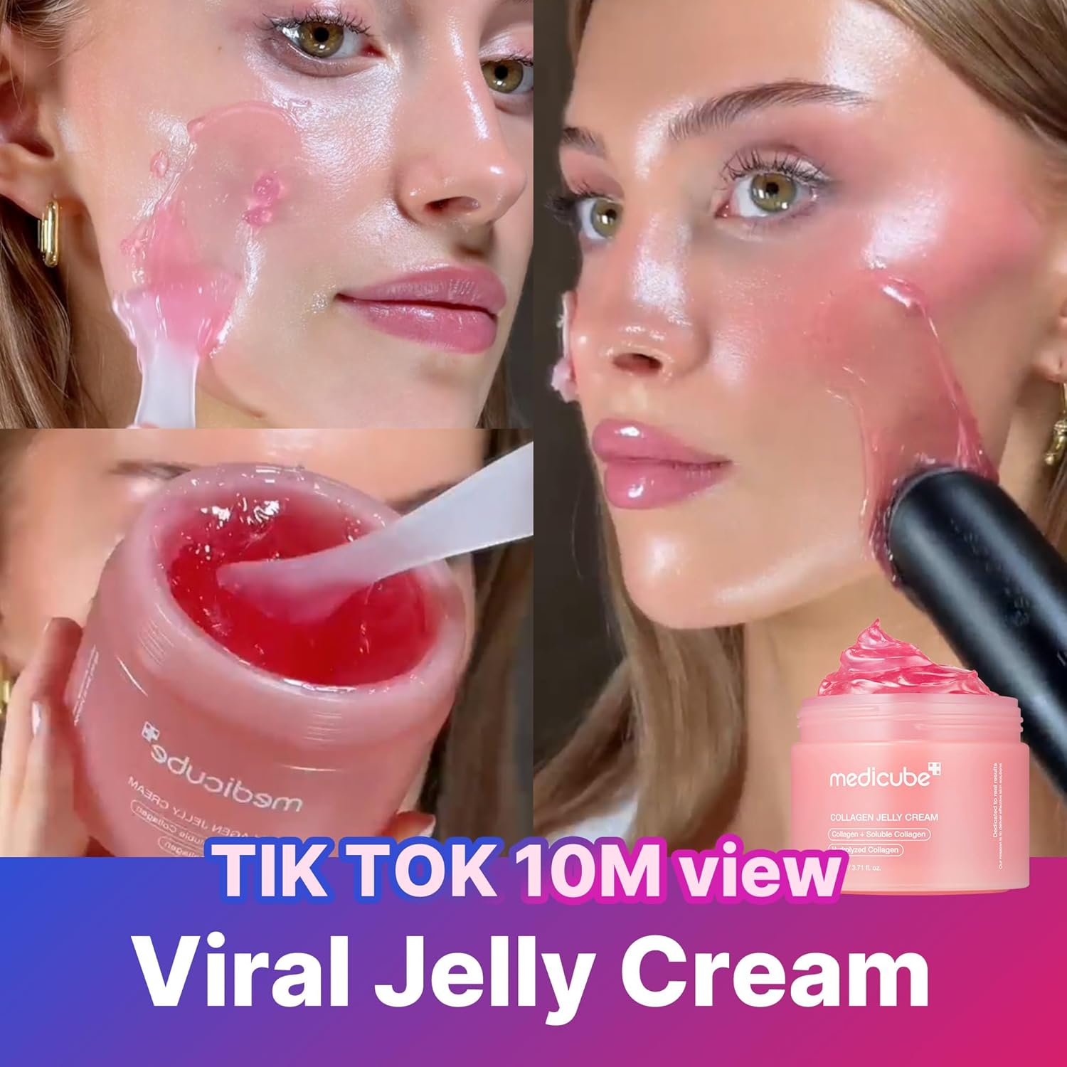 medicube Collagen Jelly Cream- Niacinamide & Freeze-Dried Hydrolyzed Collagen-Boosts skin barrier hydration & gives 24h Glow & Firmer looking skin | No artificial color, Korean skincare (3.71 fl.oz.) image 5