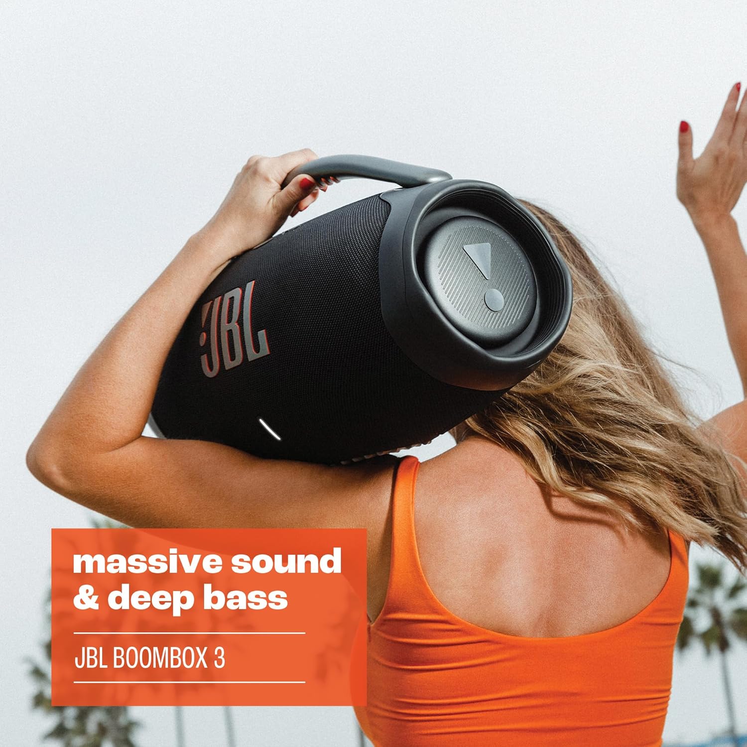 JBL Boombox 3 Black Portable Bluetooth Speaker with Massive Sound, Deepest Bass, IPX7 Waterproof, 24H Playtime, PartyBoost image 2