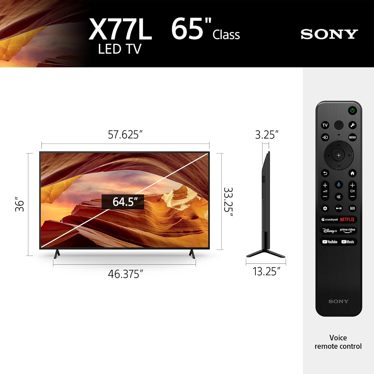 Sony 65 Inch 4K Ultra HD TV X77L Series: LED Smart Google TV KD65X77L- Latest Model, Black image 5