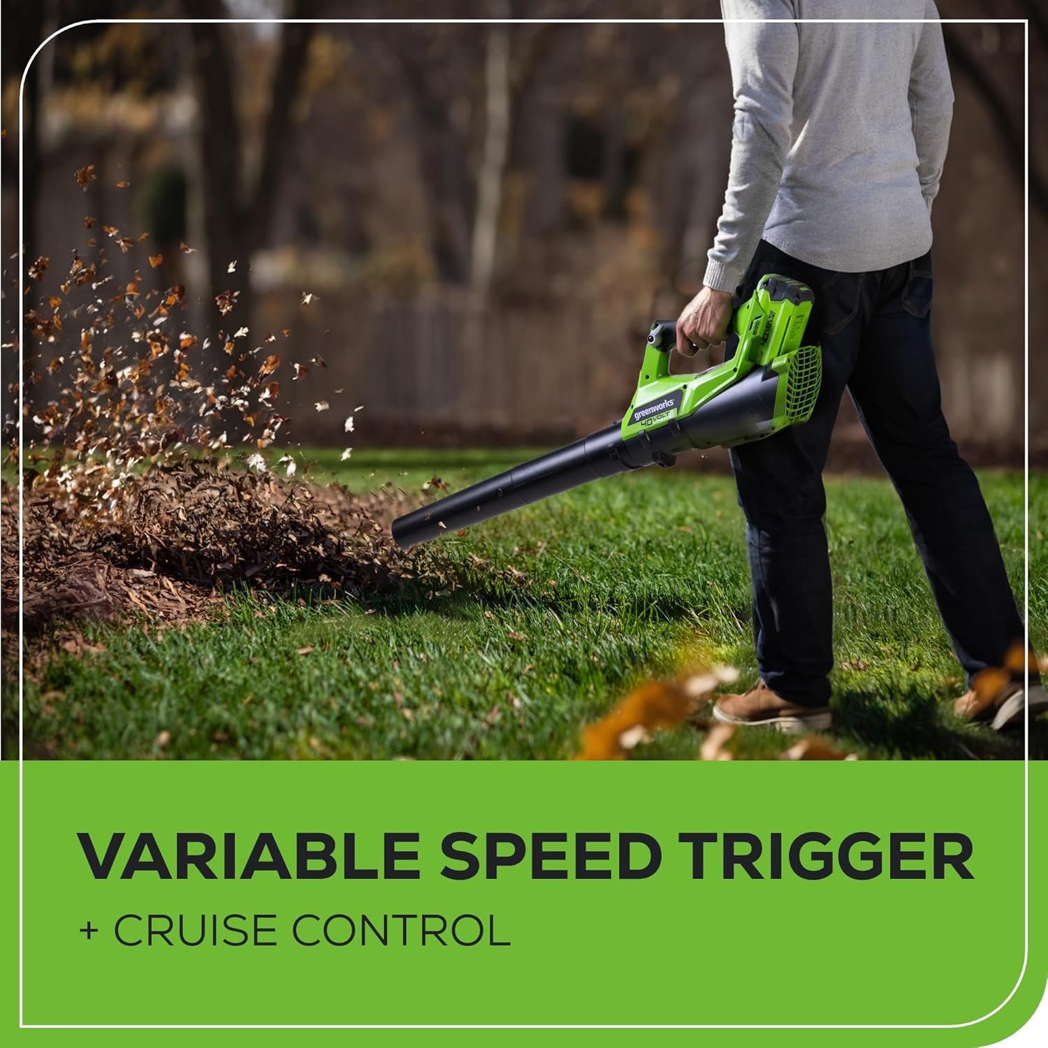 Greenworks 40V Lawn Care Combo Kit, Trimmer & Blower for Edging & Leaf Cleanup, 2.0Ah Battery & Charger (Gas-Free Yard Duo) image 5