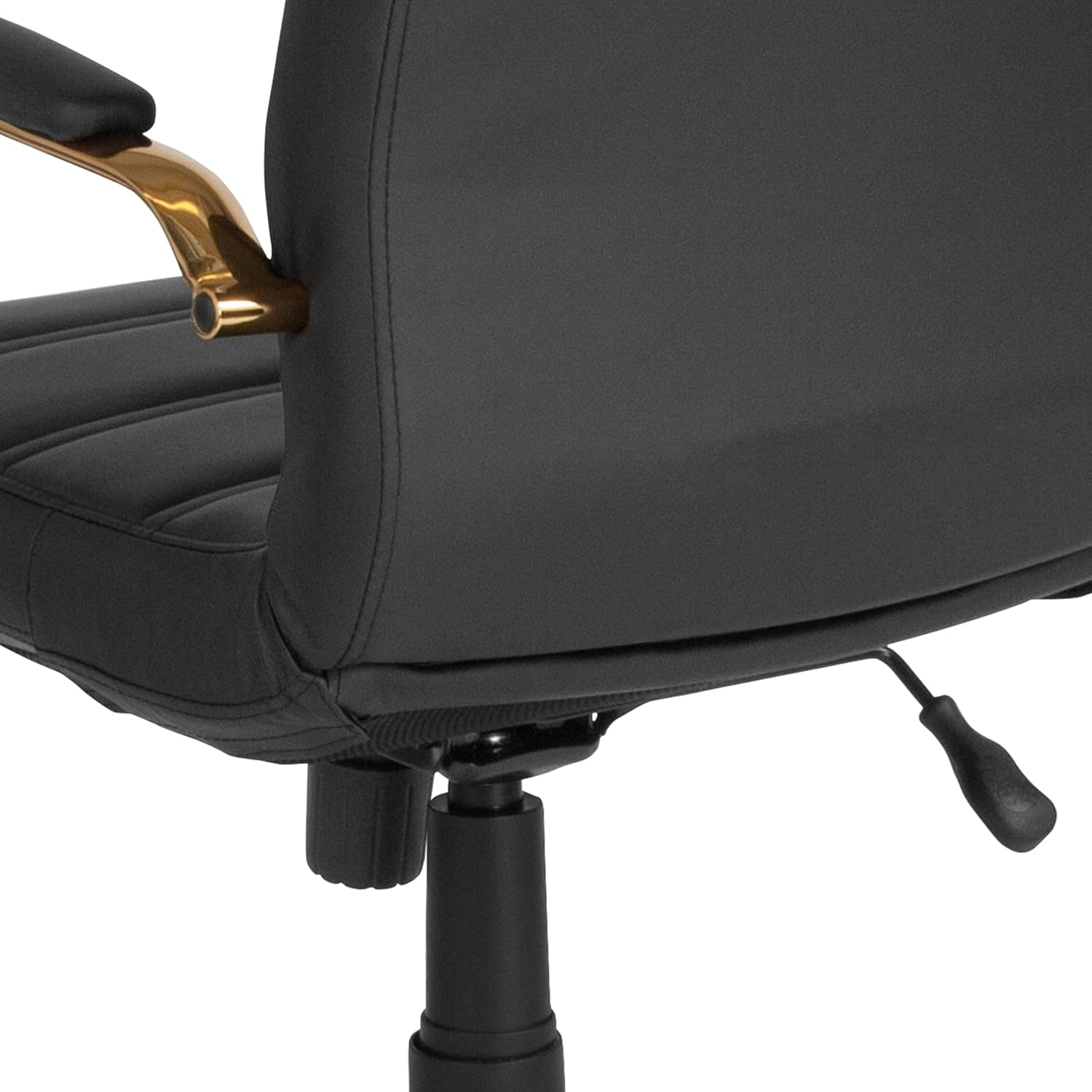 Flash Furniture Whitney Mid-Back Swivel LeatherSoft Desk Chair with Wheels, Padded Seat and Armrests, Adjustable Height Padded Office Chair, Black image 15