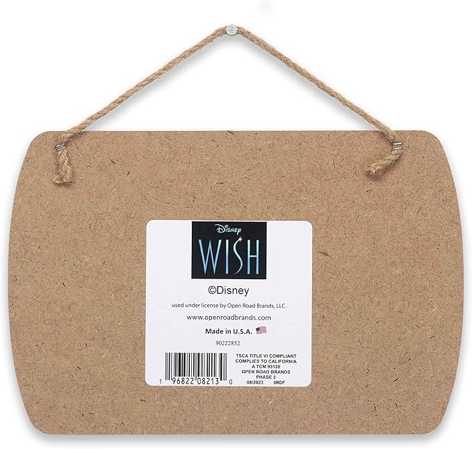 Disney Wish Wishes Come True Hanging Wood Wall Decor - Inspirational Wish Sign for Kids' Bedroom or Play Room image 3