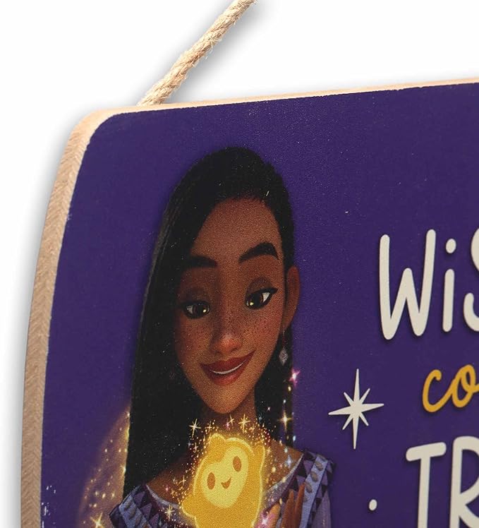 Disney Wish Wishes Come True Hanging Wood Wall Decor - Inspirational Wish Sign for Kids' Bedroom or Play Room image 4