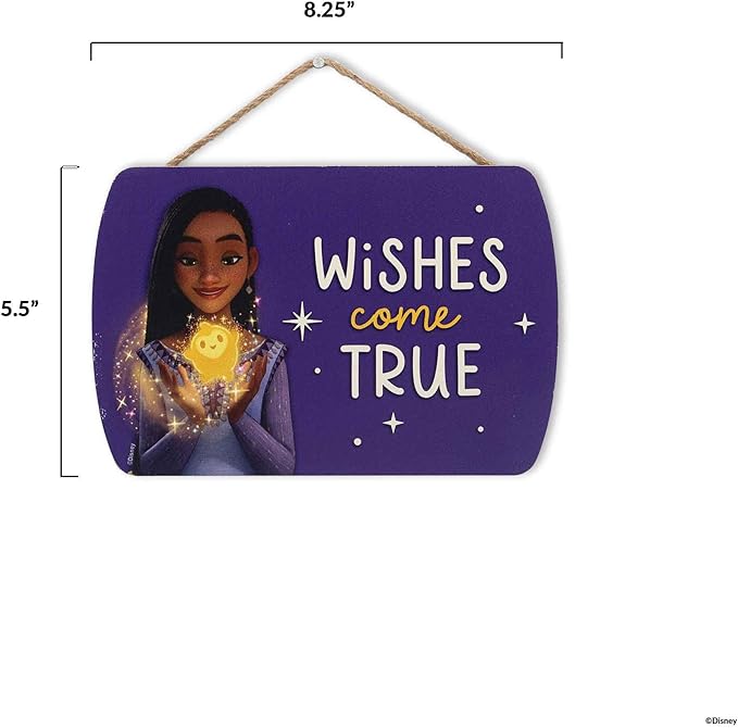 Disney Wish Wishes Come True Hanging Wood Wall Decor - Inspirational Wish Sign for Kids' Bedroom or Play Room image 5