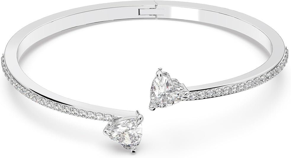 Swarovski Soul Heart Bangle Bracelet Collection, Rhodium Finish, Clear Crystals image 1